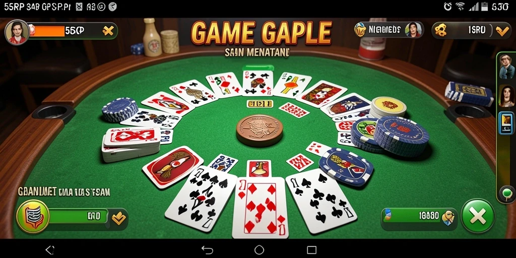 Tampilan gameplay menarik dalam game Gaple 55RP.