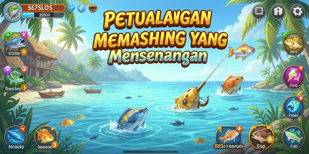 Screenshot gameplay 567SLOTS menampilkan aksi memancing yang mendebarkan.