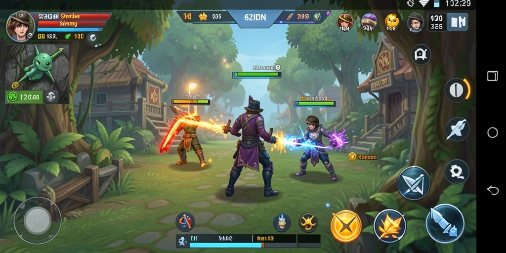 Tampilan gameplay strategi mendebarkan di 62IDN.