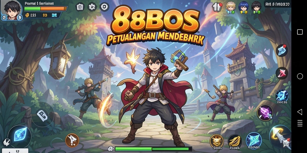 Tangkapan layar menampilkan aksi mendebarkan dalam 88BOS.