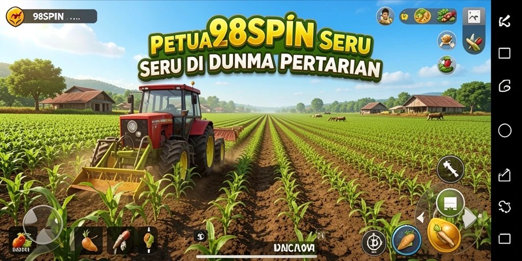 Tampilan menarik dari gameplay pertanian di 98SPIN.