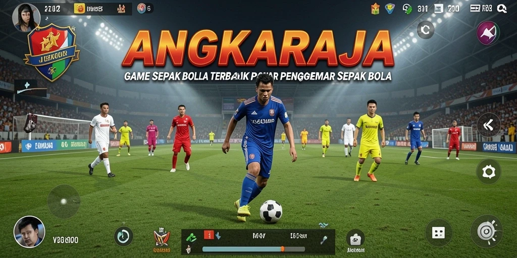 Tampilan gameplay mendebarkan dari ANGKARAJA dengan aksi sepak bola nyata.