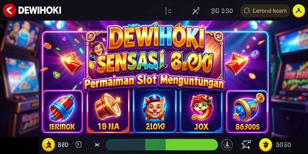 Gameplay seru DEWIHOKI dengan mesin slot yang menarik.