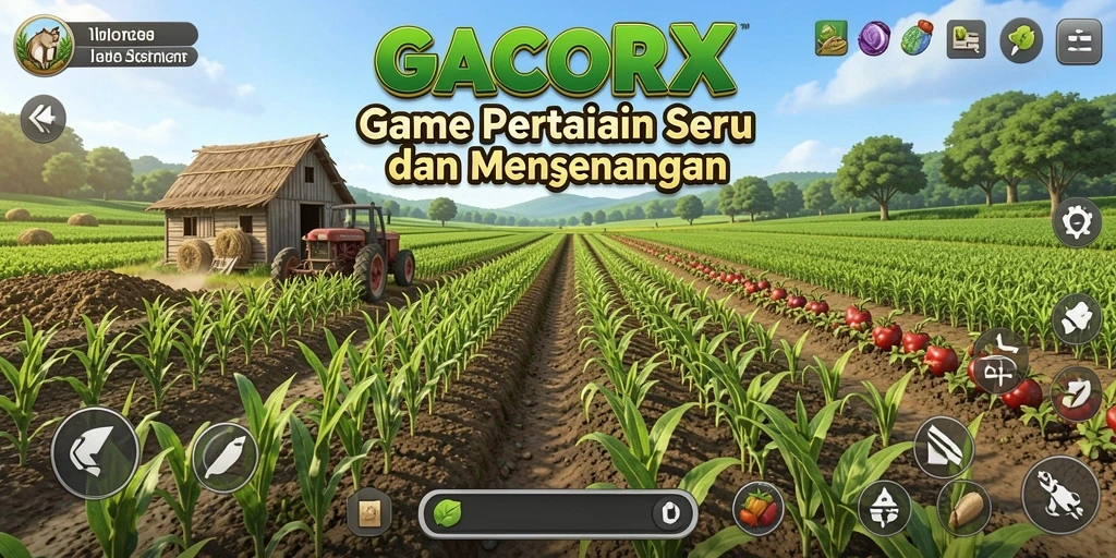 Tampilan menarik dari gameplay GACORX dengan nuansa pertanian.