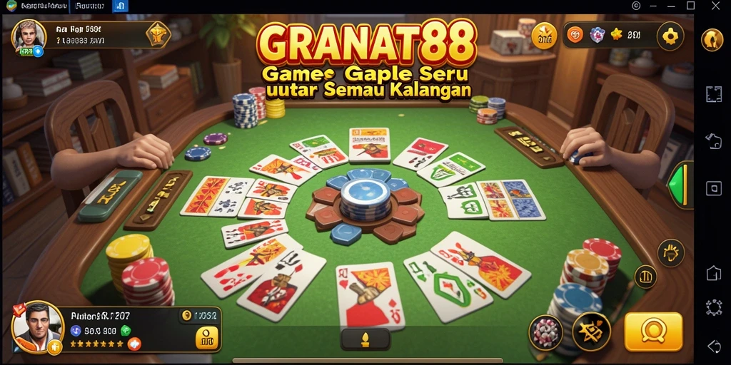 Tampilan gameplay seru dari GRANAT88 yang menggambarkan suasana permainan Gaple.