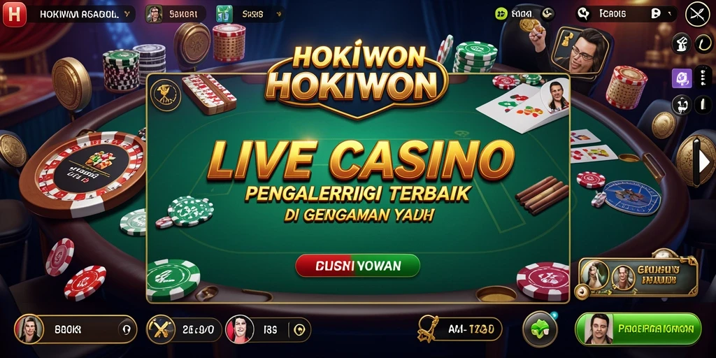 Tampilan gameplay HOKIWON yang mengasyikkan dengan dealer langsung.