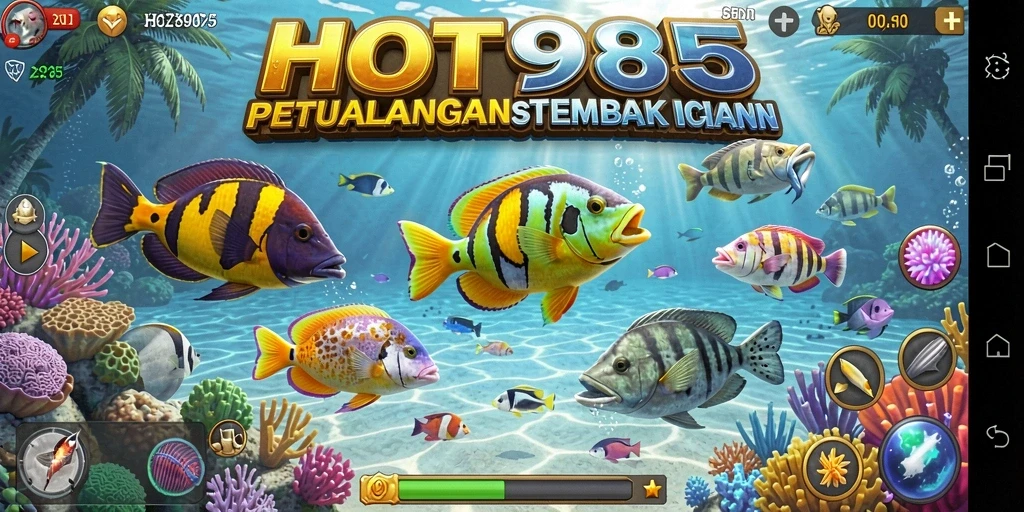 Tampilan menarik dari gameplay Tembak Ikan HOT985.