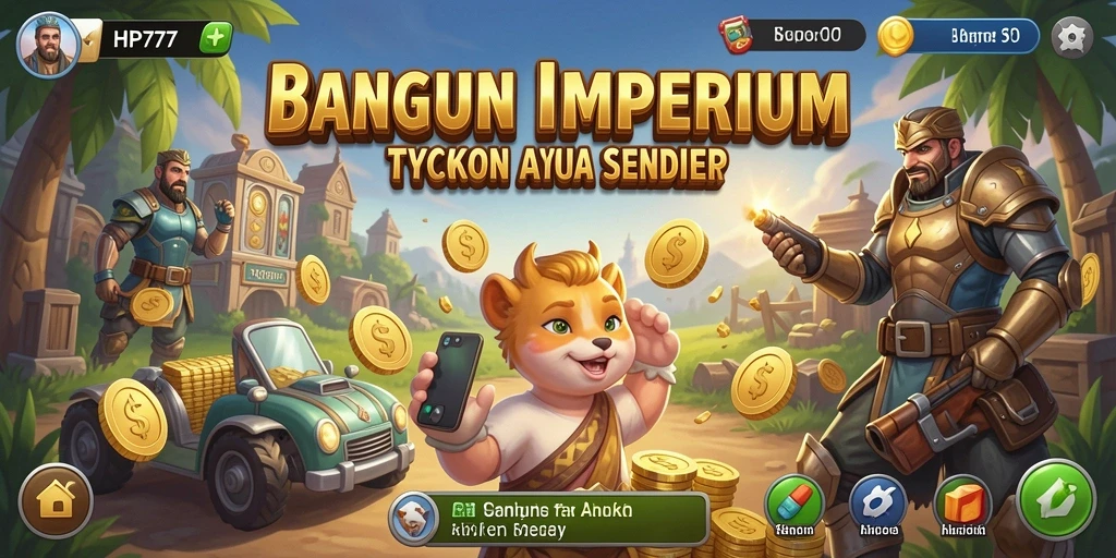 Screenshot gameplay HP777 menunjukkan momen seru dalam membangun bisnis Tycoon.