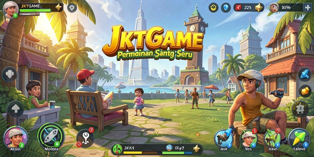 Screenshot gameplay JKTGAME yang menampilkan momen seru dan santai.