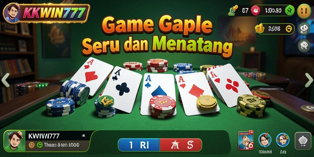 Tampilan gameplay menarik dari KKWIN777 saat bermain Gaple.