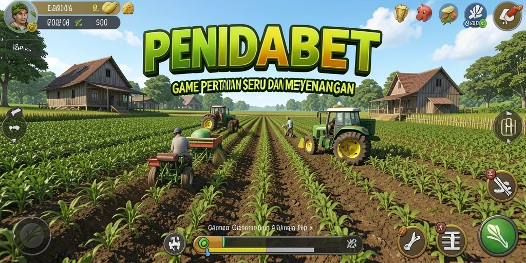 Screenshot dari gameplay PENIDABET yang menunjukkan aktivitas bertani.