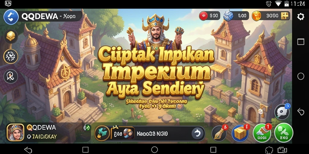 Screenshot gameplay QQDEWA menunjukkan aksi manajemen bisnis yang dinamis.