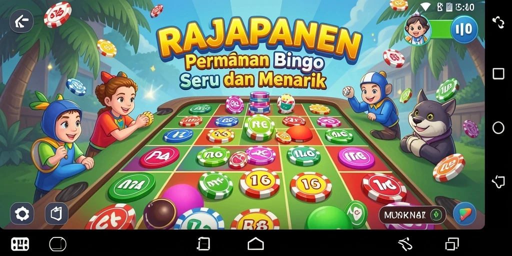 Tampilan gameplay seru di RAJAPANEN dengan kartu Bingo yang menarik.