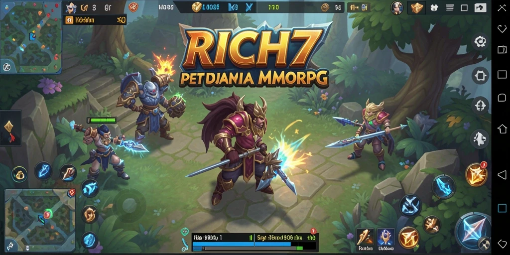 Screenshot utama RICH7 menampilkan aksi seru dalam gameplay MMORPG.